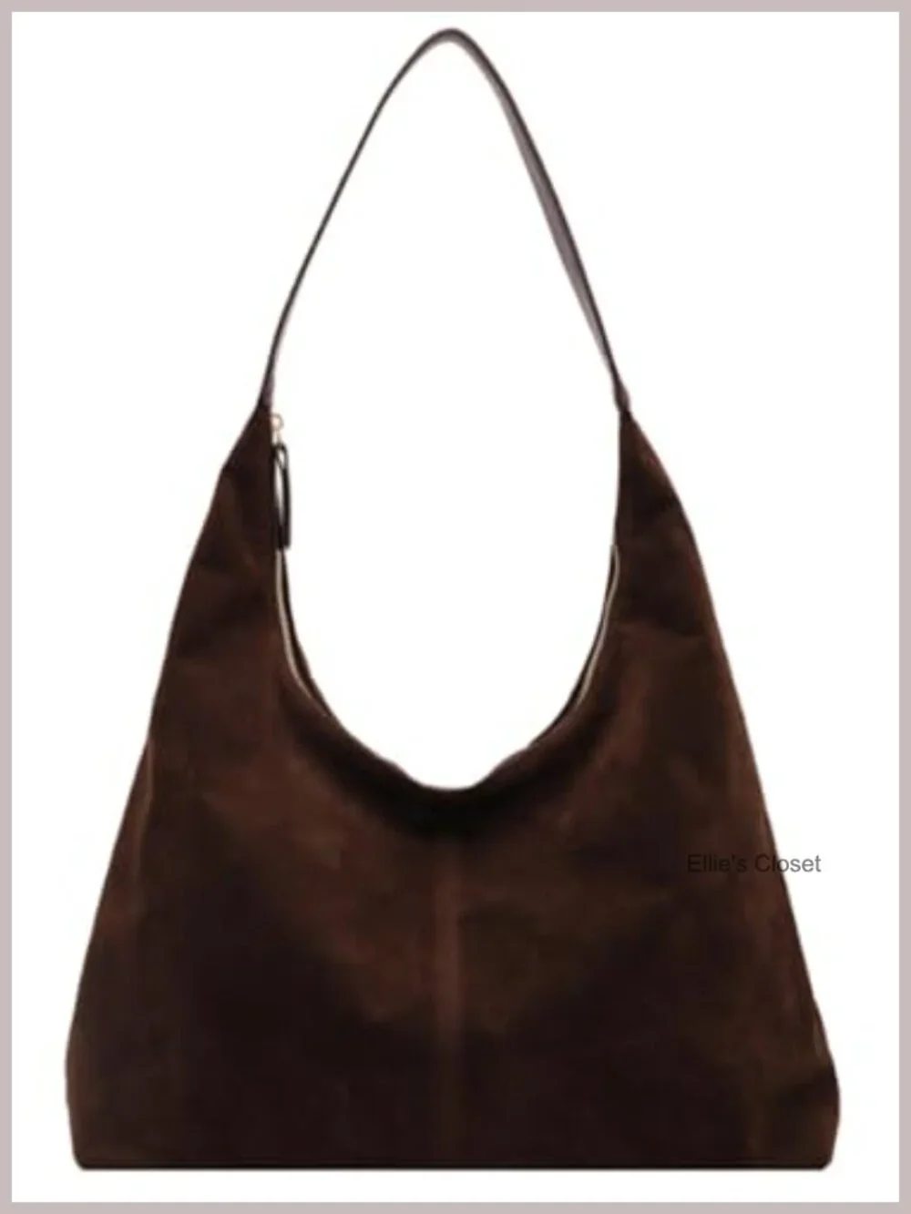 Faux Suede Hobo Tote Shoulder Bag Women Handbag Crescent Purse